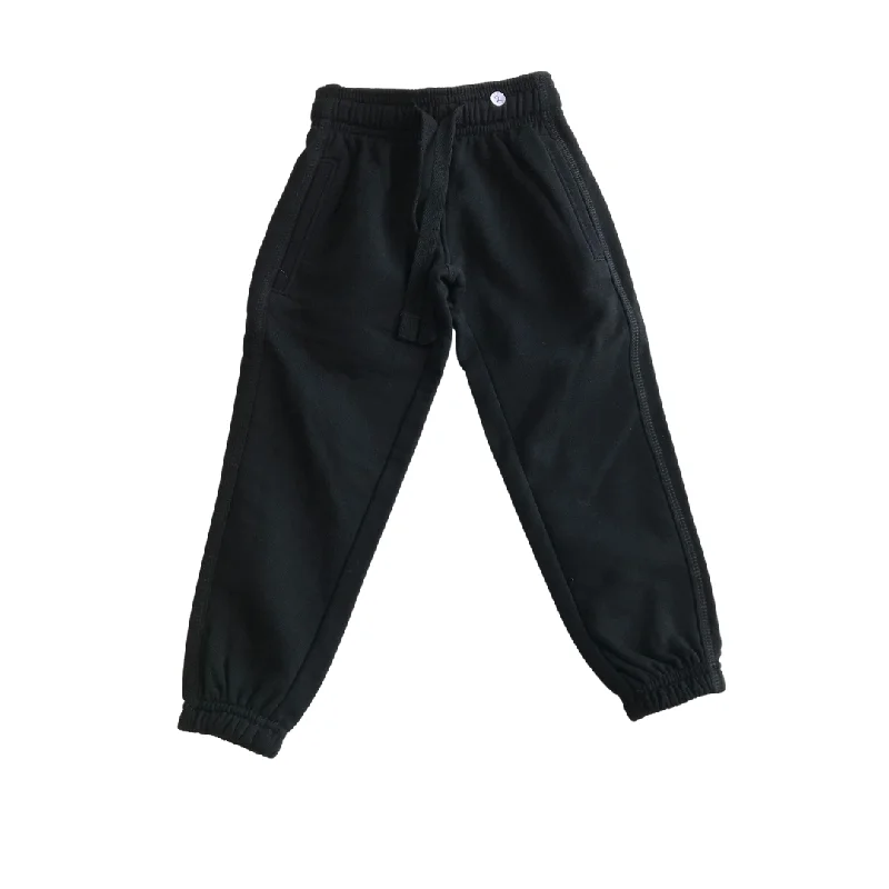 Black Plain Joggers with Cuffed Legs