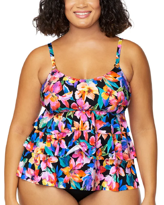 2025 Leilani Plus Coconut Cove 3 Tiered Underwire Tankini Top - N850360