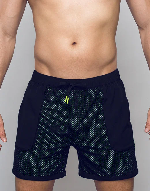 Neon Mesh Shorts - Black / Neon