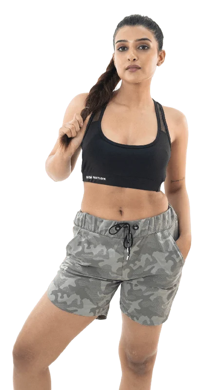 Performance Double Layer Shorts - Grey Camo Design