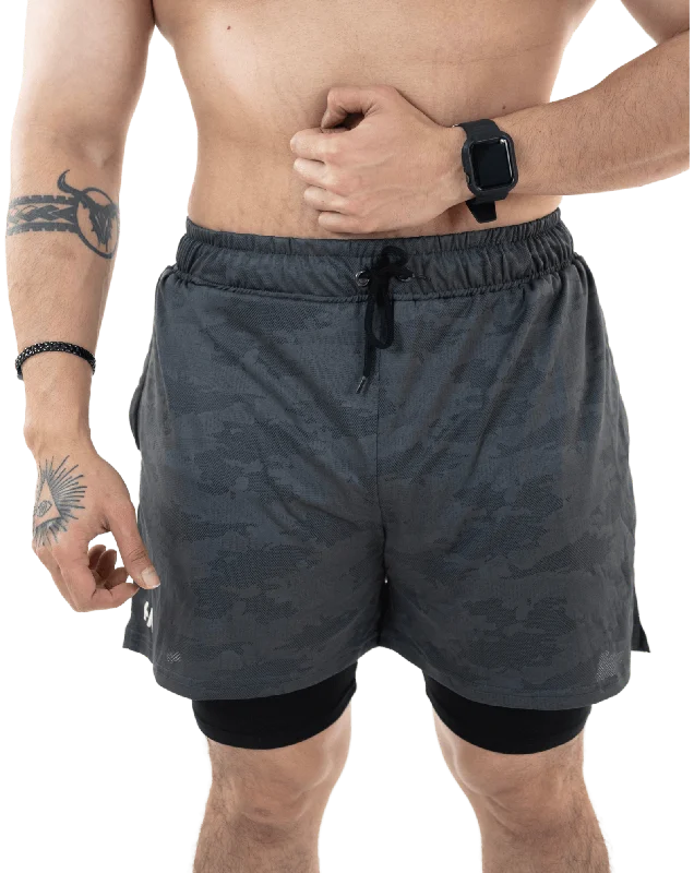 Grey 2Layer Performance Shorts