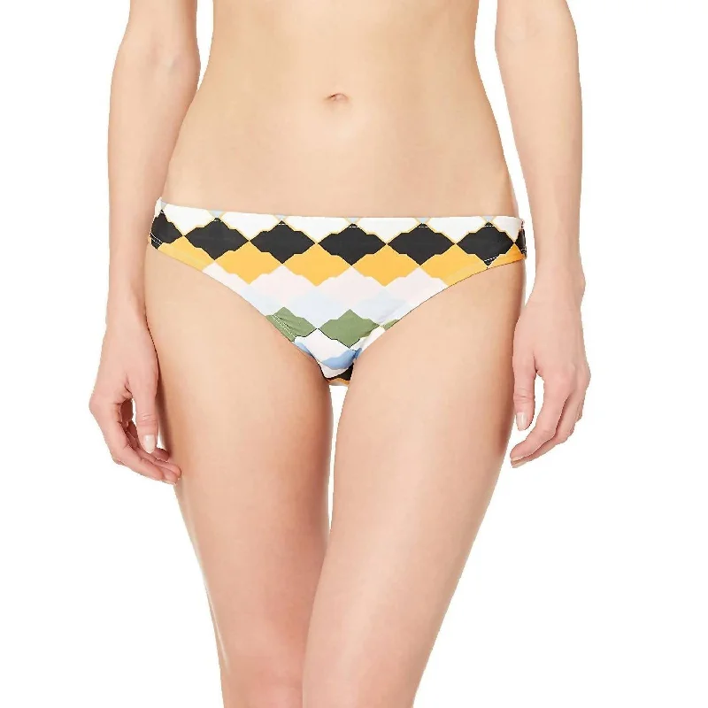 Modena Tile Classic Bikini Bottom In Forest/white Multi