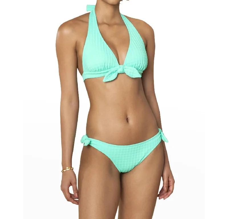 Solid Textured Bow Bottom In Mint