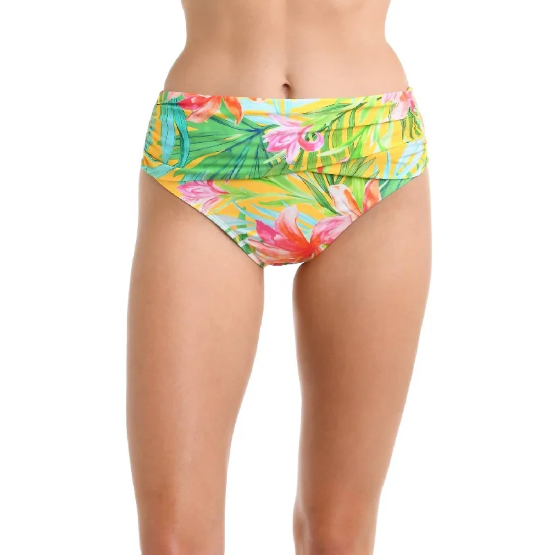 Mid-Waist Sash Band Bottom In Calypso Bloom Multi