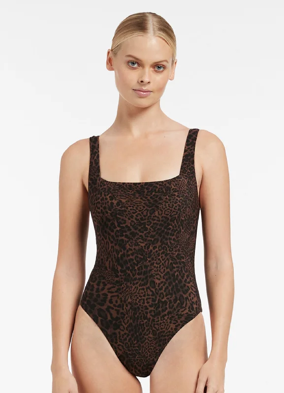 Pantera Square Neck One Piece - Chocolate