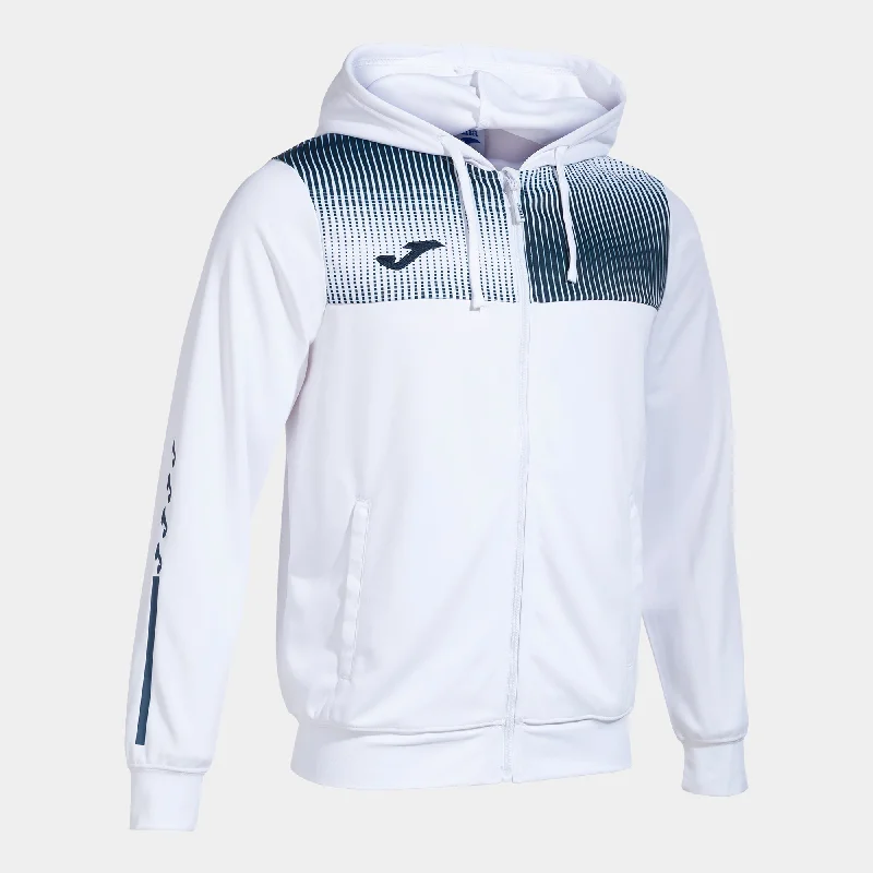 Joma Eco-Supernova Ladies Hoodie Jacket (White/Dark Navy)