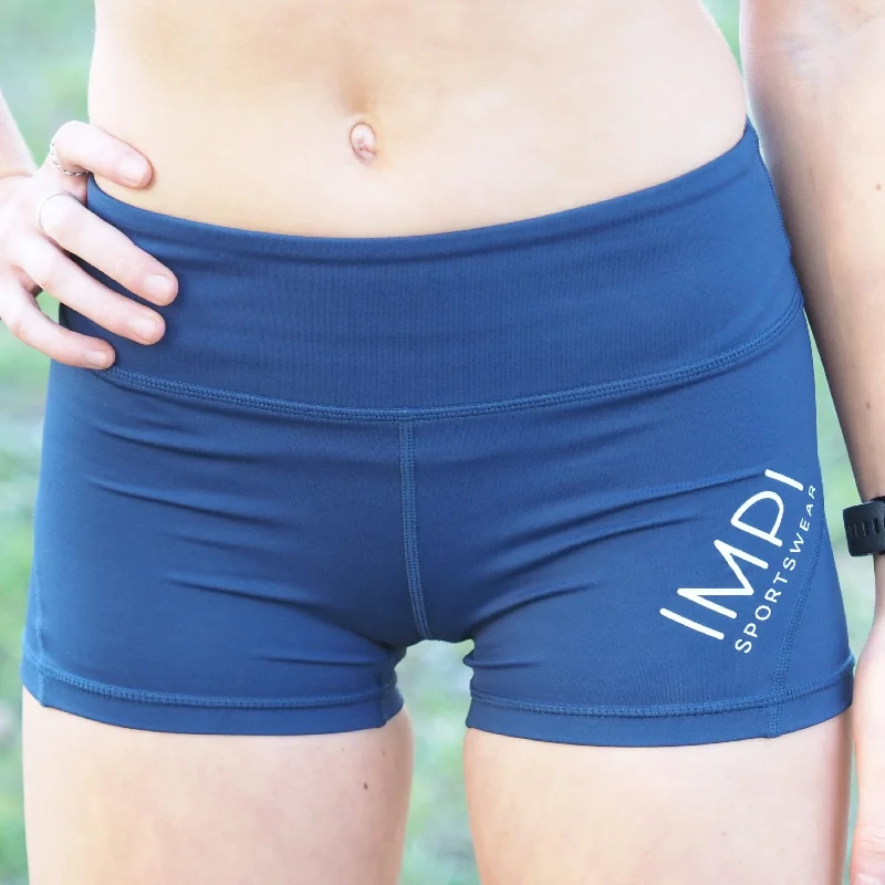 IMPI High Waisted Running Shorts - Navy 1.0