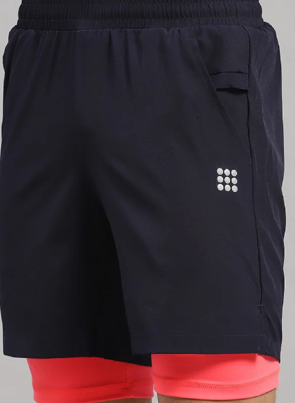 Men NAvy Blue Solid Short