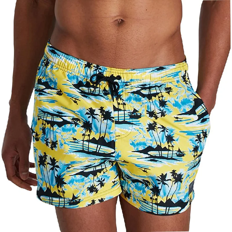 Speedo Printed Leisure 14 Inch Mens Swim Shorts - Yellow