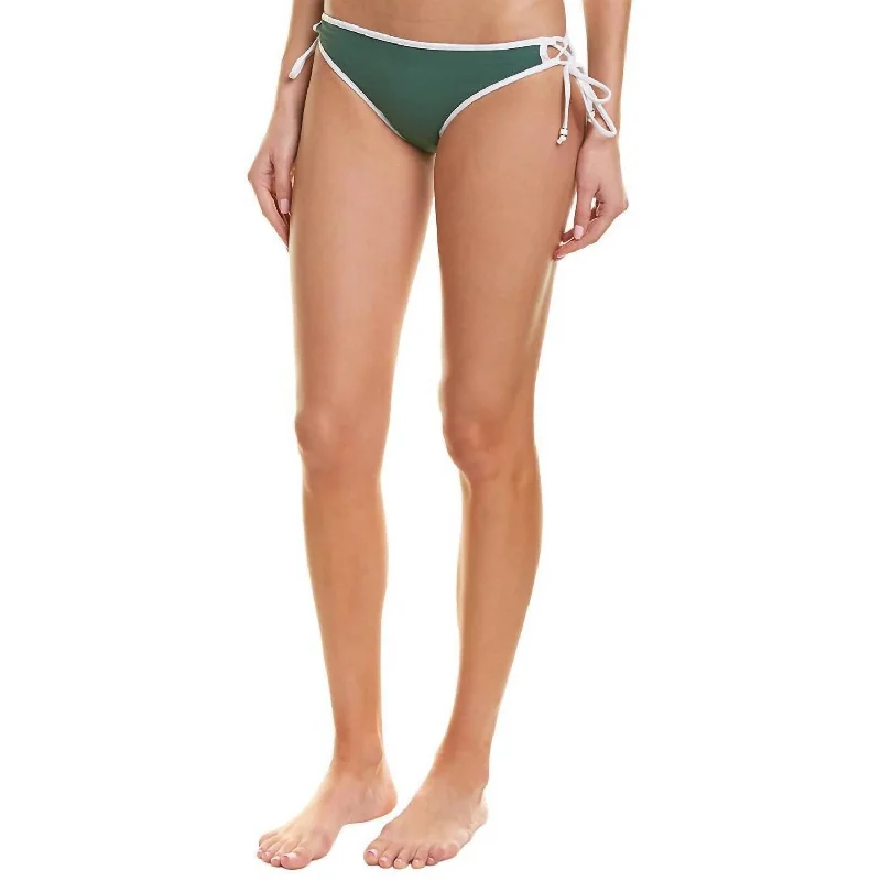 Solid Palm Side Tie Bikini Bottom In Palm Green