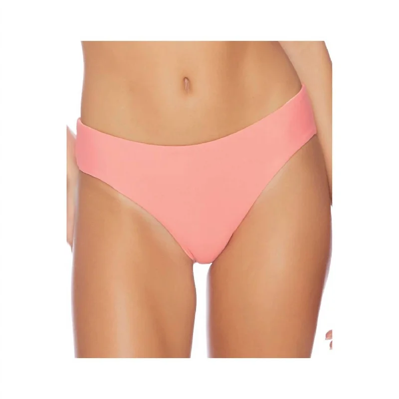 Solid Coordinator Retro Bikini Bottom In Pink Grapefruit