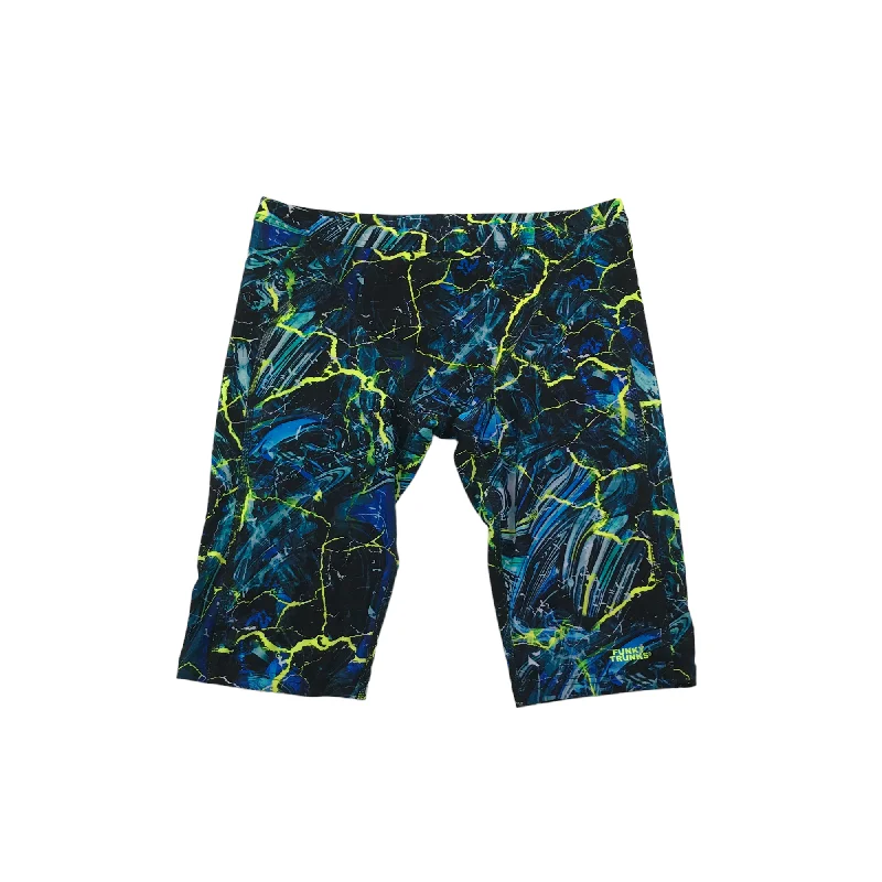 Funky Trunks Blue and Yellow Pattern Aqua Shorts Men's Size 34/M