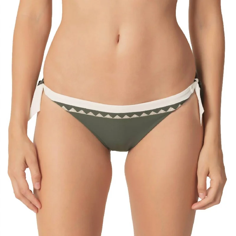 Gina Bikini Waist Ropes Briefs In Dark Olive