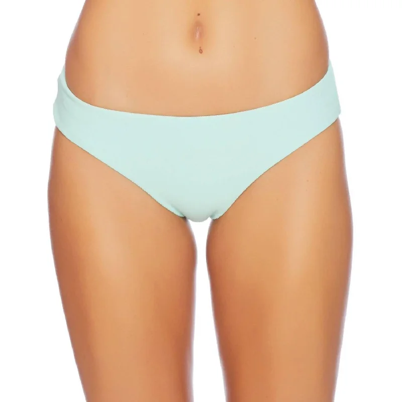 Solid Retro Bikini Bottom In Aqua