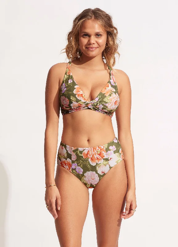 Paradise Garden High Waisted Pant - Avocado