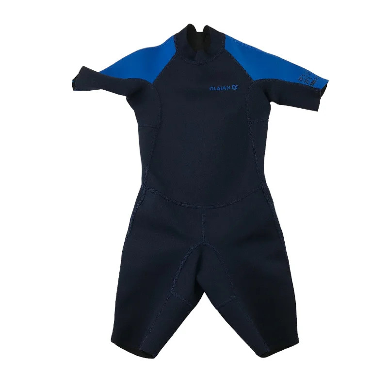 Decathlon wetsuit 8 years navy and blue short sleeve and leg