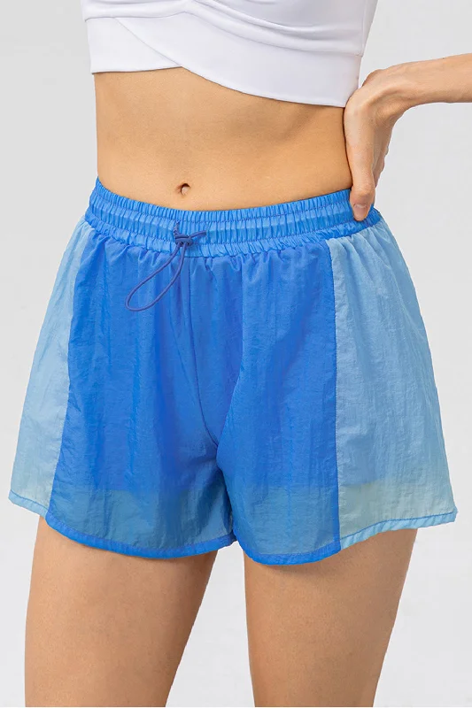 Color Block Drawstring Active Shorts