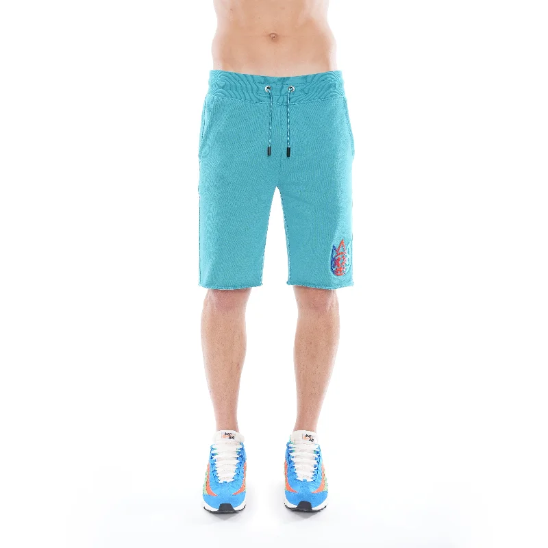 SWEATSHORT IN TILE BLUE