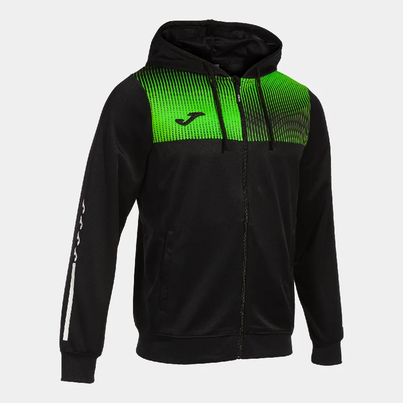 Joma Eco-Supernova Ladies Hoodie Jacket (Black/Green Fluor)