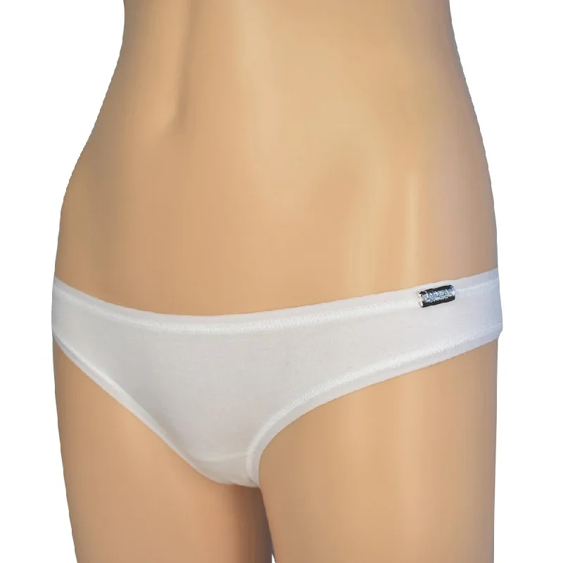 La Perla Studio Women's White Cotton Logo Thong (XS)