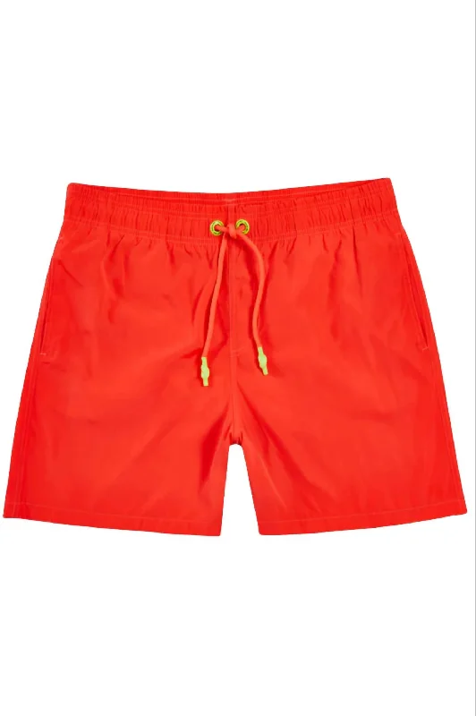 Men's Plain Board Shorts In Coral