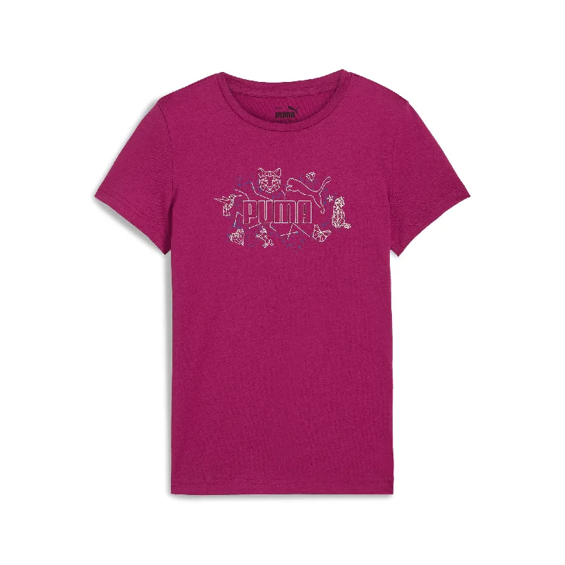 PUMA Big Kids' Girls' ESS+ STARRY SAFARI Tee