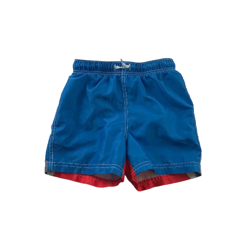 Mini Boden Swim Trunks Age 4 Blue Shark Teeth Shorts