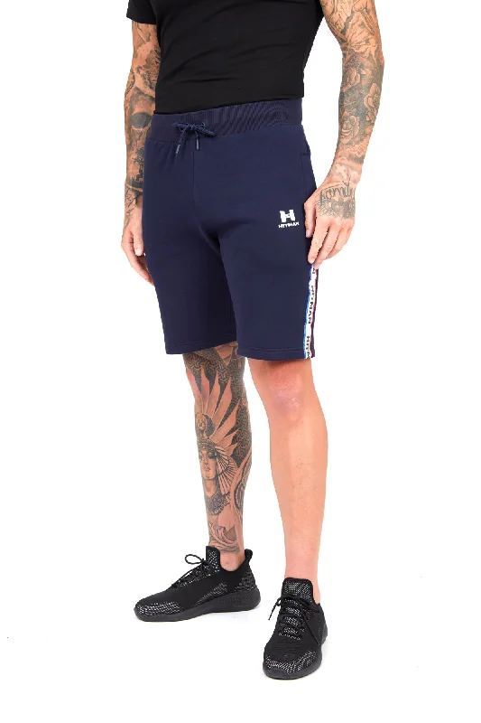 Navy Tri Tape Cotton Shorts