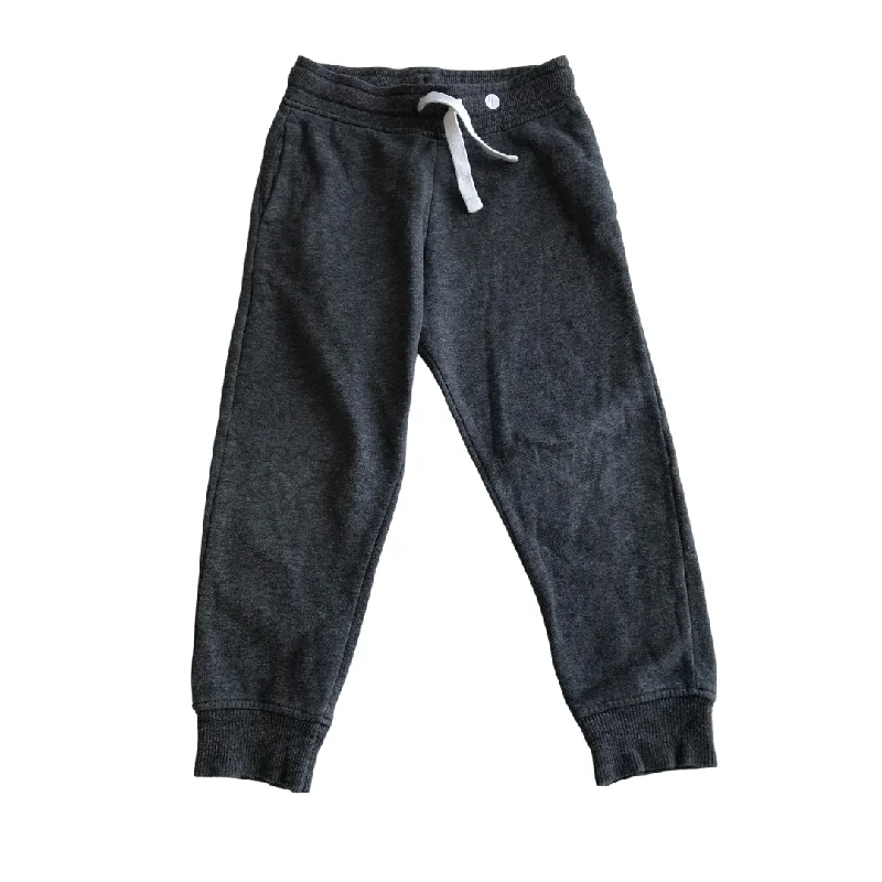 Dark Grey Plain Joggers with Cuffed Legs