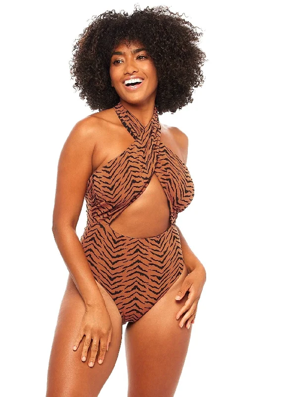 Santorini One Piece  - Tiger Switch Reversible Print