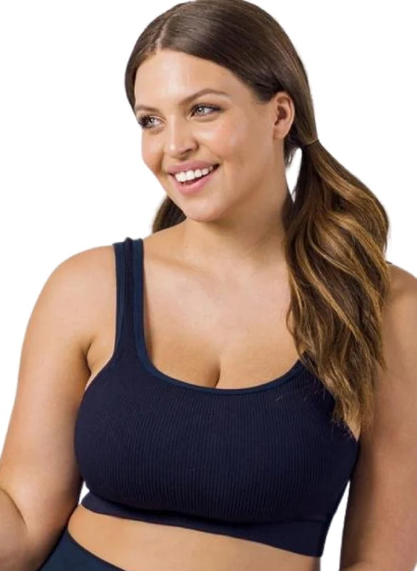 BLANQI Everyday Ribbed Seamless Bralette - Navy