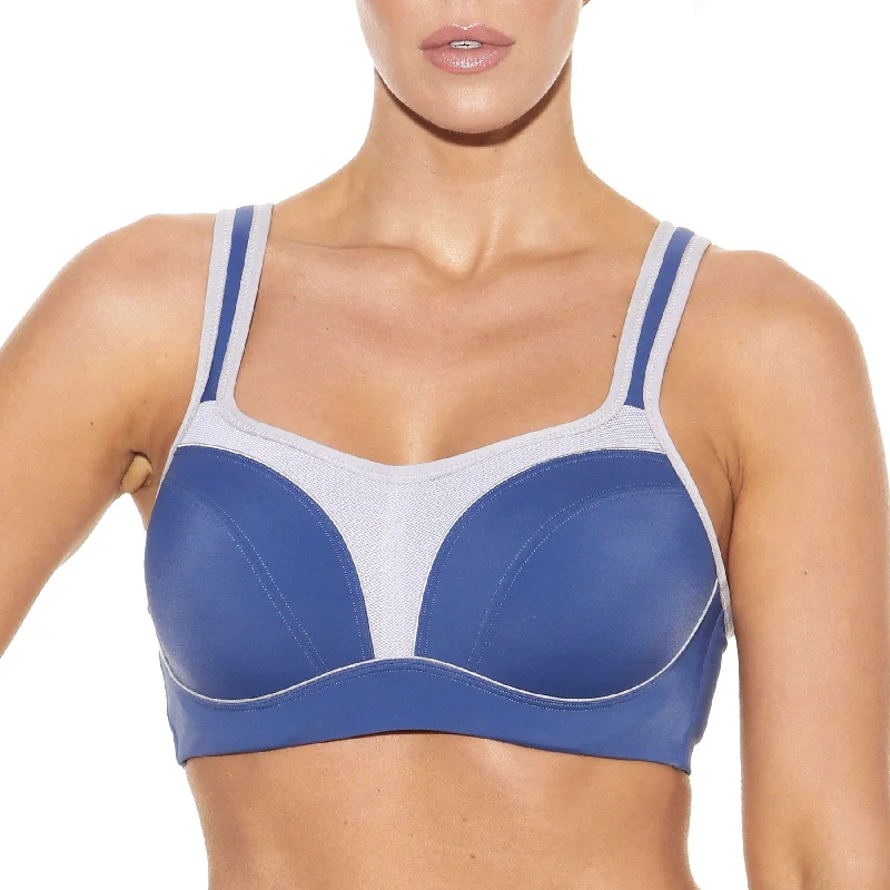 Pauline Full Coverage Underwire Sports Bra B9660 - Blue/Silver