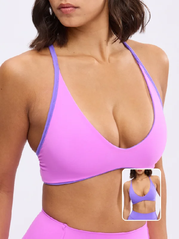 Girlfriend Reversible Sports Bra - Party Purple / Pop Rocks