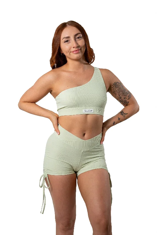 Ribbed Lulu Bra Green