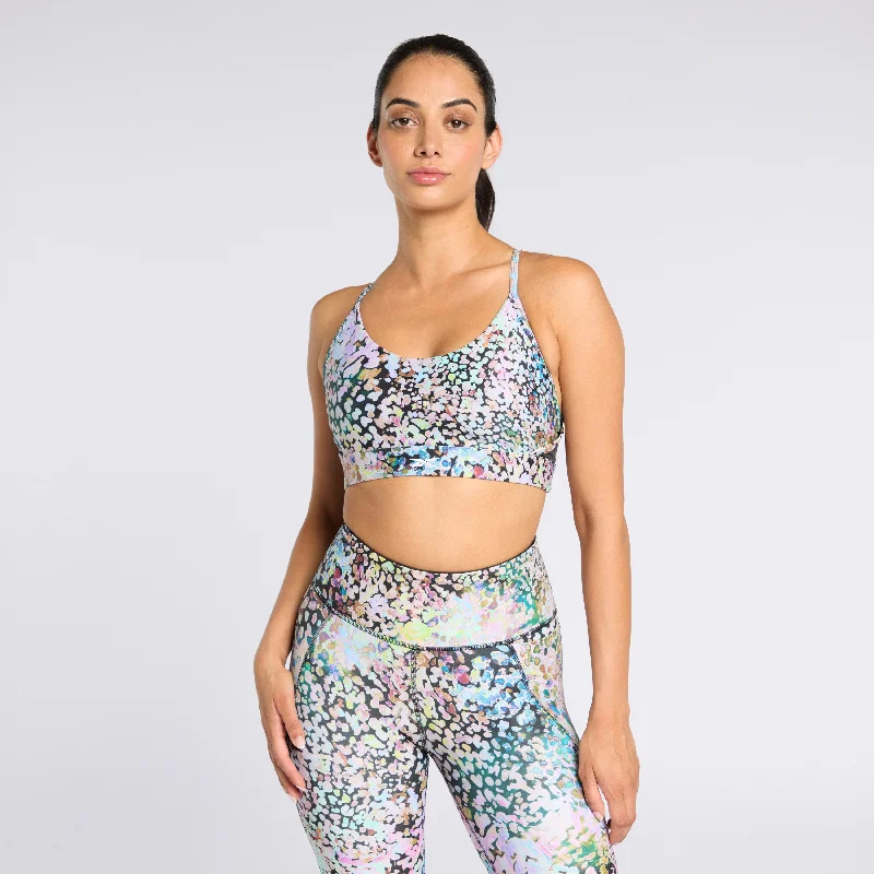 Lux Strappy Sports Bra Printed Black