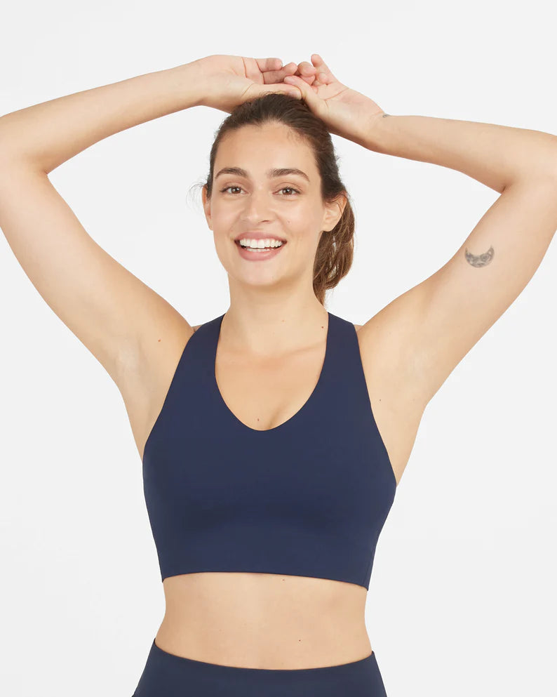 Spanx Longline Medium Impact Sports Bra - Midnight Navy