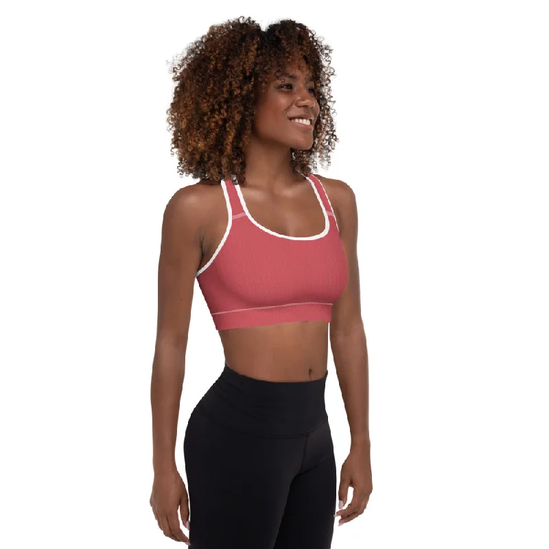 Strawberry Red Padded Sports Bra