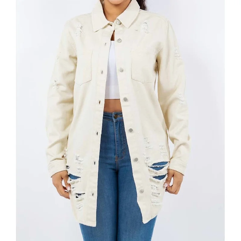 American Bazi - Edgy Distressed Denim Jacket