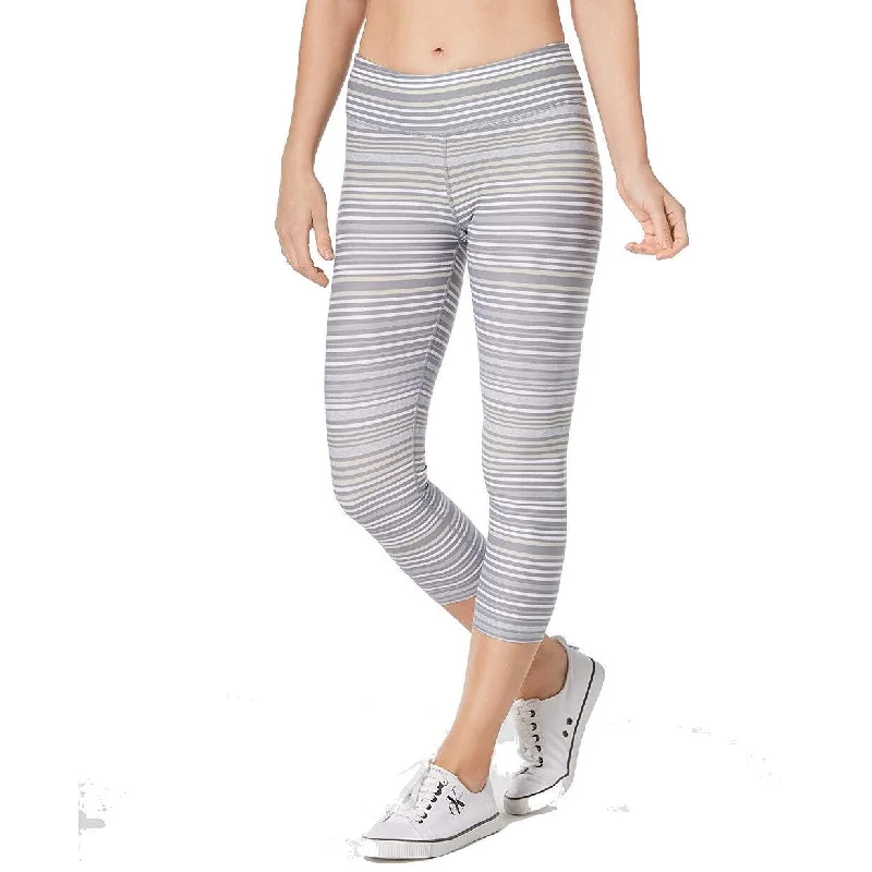 Calvin Klein Performance Journey Striped Capri Women's Leggings Grey Size Extra Large - XL (16)