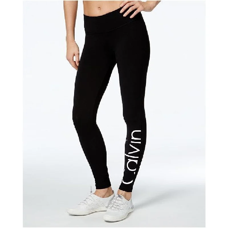 Calvin Klein Performance Women's Logo Cropped Leggings Black Size Extra Small - XS