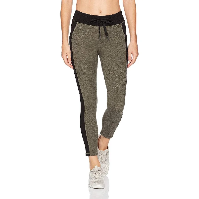 Calvin Klein Women's Perfomance Heathered Cropped Leggings Quail Heather Size Extra Small - Black - X-Small