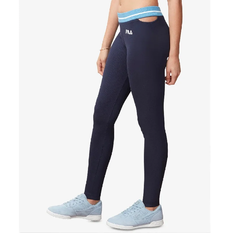 Fila Women's Rosario Cutout Leggings Blue Size Medium - M