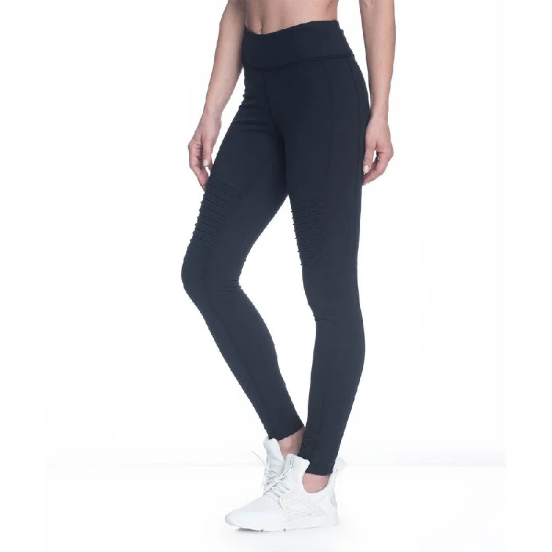 Gaiam Women's High Rise Poppy Moto Leggings Black, Size Small - s (4 - 6)