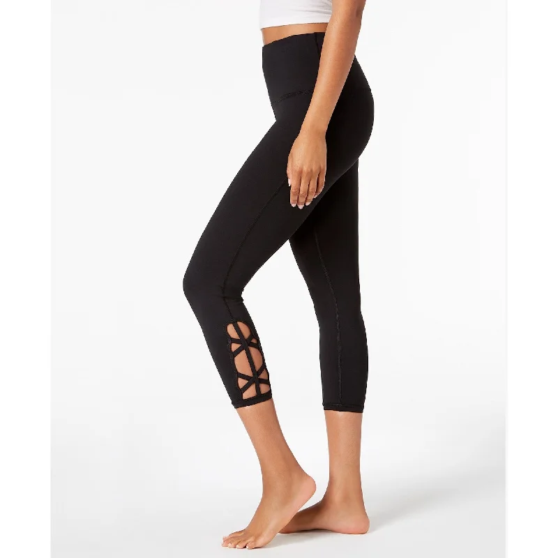 Gaiam Women's Om High-Rise Cutout Capri Yoga Leggings Black Size Extra Small - XS