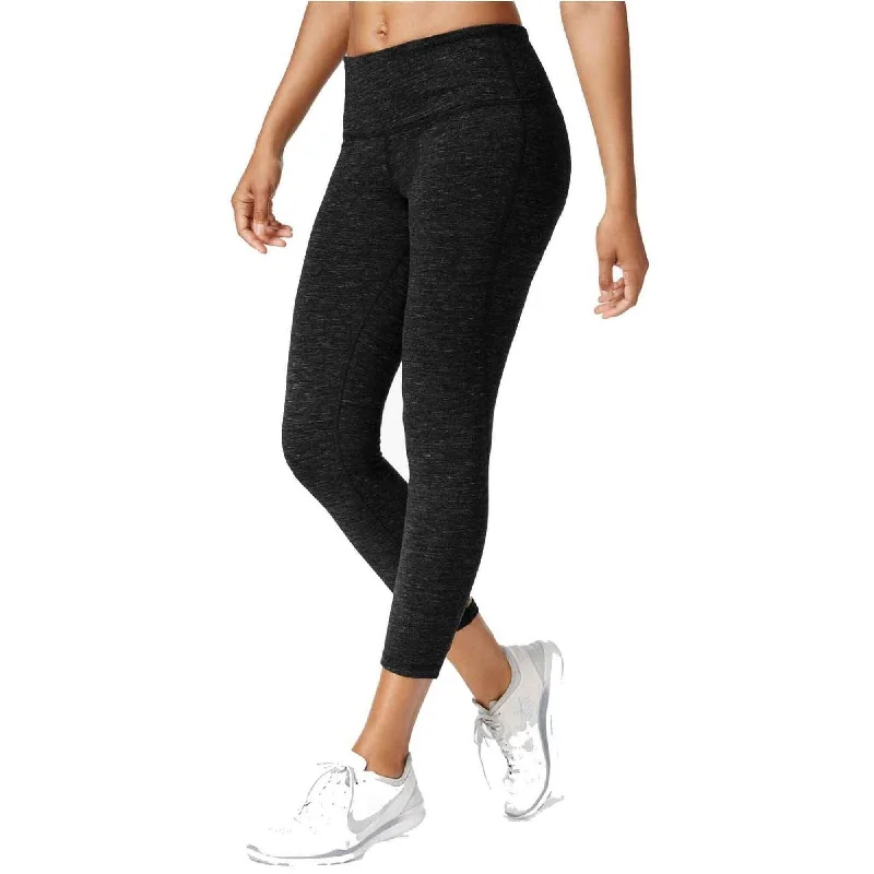 Ideology Women's Heathered Cropped Leggings Black Size Large - Grey - XL