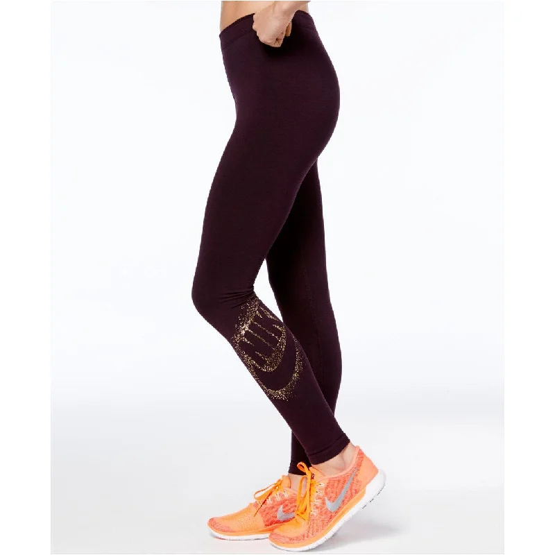 Nike Women's Sportswear Dri-FIT Metallic Leggings Le Port Wine Small - s (4 - 6)