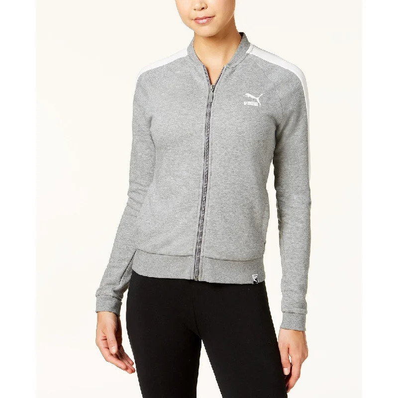 Puma Women's Archive Logo T7 Full Zip Track Jacket Grey, Size X-Small - Grey - Extra Small