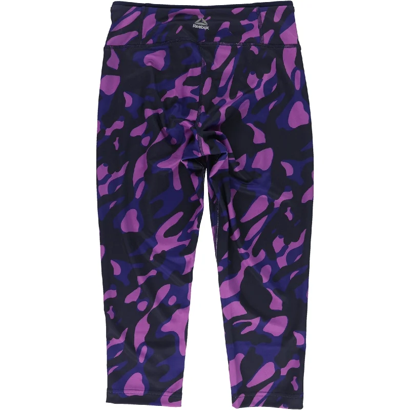 Reebok Womens Core Capri Legging Yoga Pants, Purple, Small