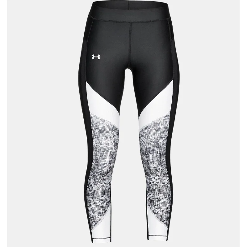 Under Armour Women's HeatGear Color Blocked Printed Leggings Black Size Medium - M