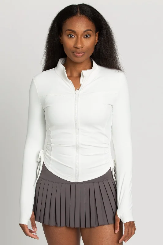 White Side Tie Athletic Jacket